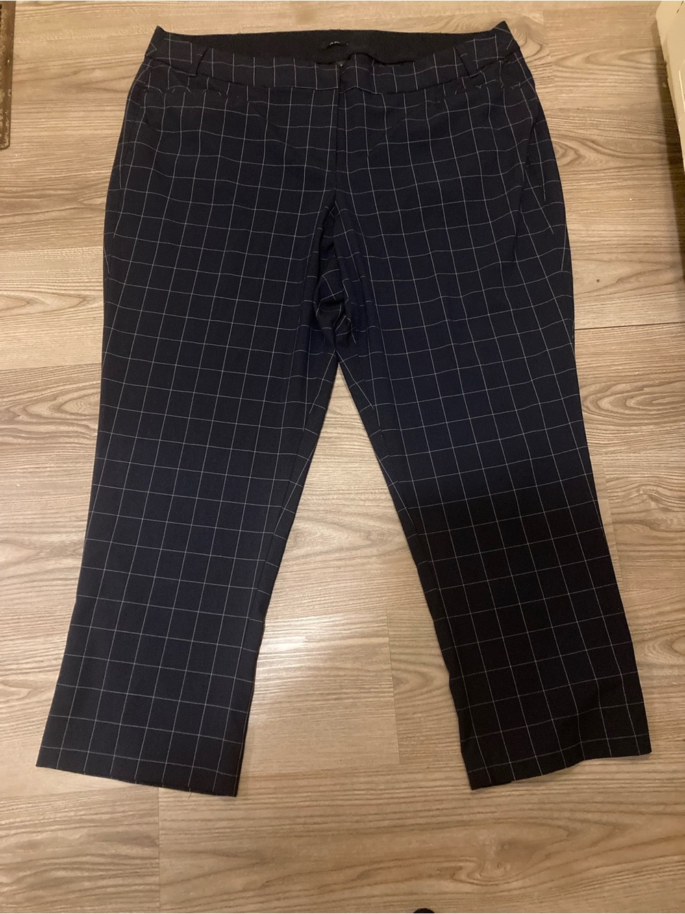Lane Bryant Navy Windowpane Dress Chinos